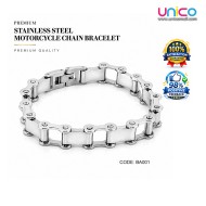 Premium Stainless Steel Motorcycle Chain Bracelet for Men – Silver Biker Link Bracelet 21.3CM