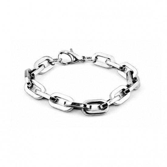 Premium Stainless Steel Paperclip Link Bracelet for Men & Women – Polished Fashion Chain Jewelry