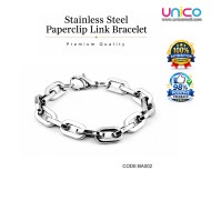 Premium Stainless Steel Paperclip Link Bracelet for Men & Women – Polished Fashion Chain Jewelry