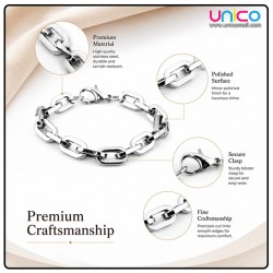 Premium Stainless Steel Paperclip Link Bracelet for Men & Women – Polished Fashion Chain Jewelry