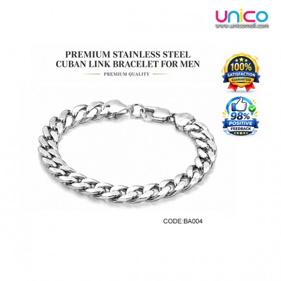 Premium Stainless Steel Cuban Link Bracelet for Men