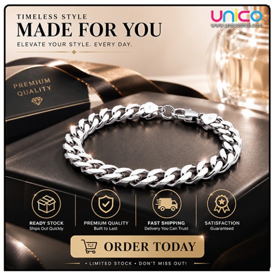 Premium Stainless Steel Cuban Link Bracelet for Men