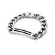 316L Stainless Steel Men's ID Chain Bracelet Heavy Duty Cuban Link Bracelet Silver Wrist Bracelet for Men Fashion Jewelry