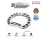 316L Stainless Steel Men's ID Chain Bracelet Heavy Duty Cuban Link Bracelet Silver Wrist Bracelet for Men Fashion Jewelry
