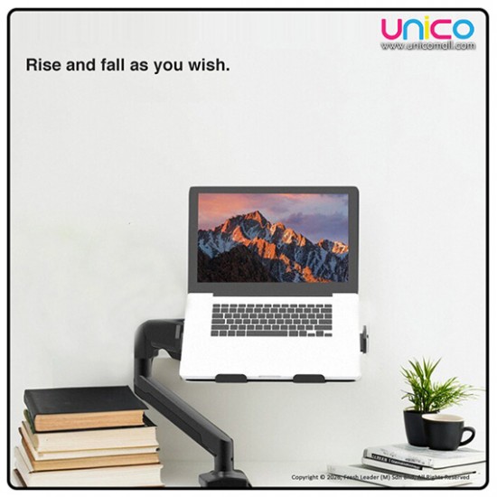 Ergonomic 17" Laptop Desk Mount – Adjustable Arm Stand, Supports 1–10kg, No Drilling Required