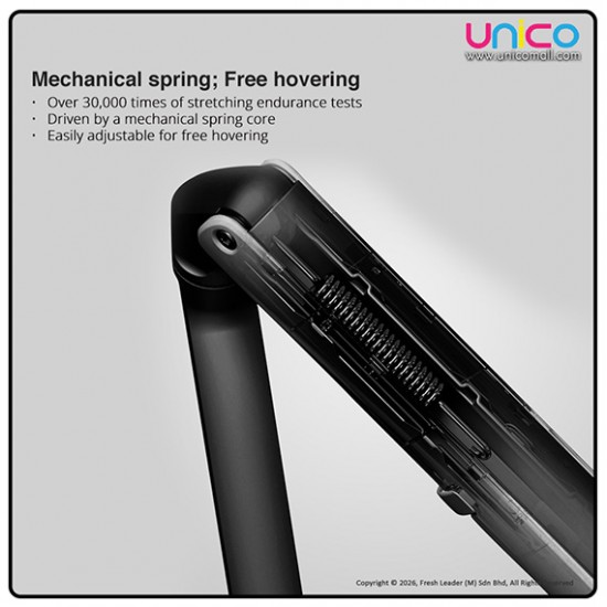 Ergonomic 17" Laptop Desk Mount – Adjustable Arm Stand, Supports 1–10kg, No Drilling Required