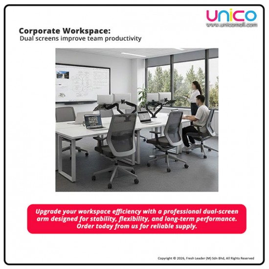 Adjustable Desk Mount for Laptop & Monitor – 2-in-1 Gas Spring Arm Stand, Fits 23” Laptop & 36” Screen