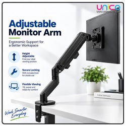 Desk-Mounted Monitor Arm with Gas Spring – Supports 17–30" Screens