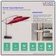 Large 2.7m Patio Sunshade Umbrella – Wind-Resistant Outdoor Umbrella with Heavy 65kg Base for Garden & Café