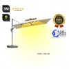 Luxury Romance Patio Umbrella with Solar LED Lighting - 3m x 3m