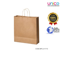 Eco-Friendly Brown Paper Takeaway Bags - Carry-On Size