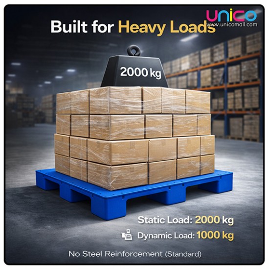 HD Plastic Pallet 2T 1200x1000x140mm Non-Reinforced Heavy Duty
