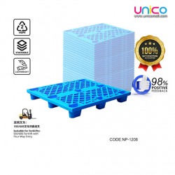 Heavy-Duty Plastic Pallet 1.2m x 0.8m – Nine-Leg Blue Grid Design for Industrial Use
