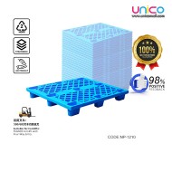 Heavy-Duty Plastic Pallet 1.2m x 1.0m – Nine-Leg Blue Grid Design for Industrial Use