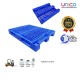 Industrial-Grade HDPE Pallet (Blue) – Durable Grid Deck, 3-Stringer Base for Storage & Transport