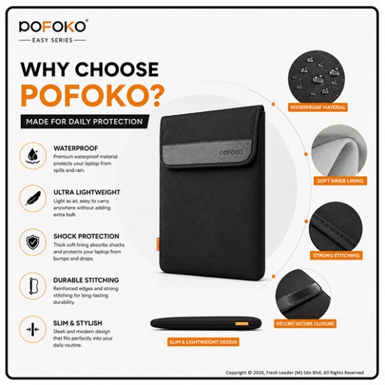 POFOKO Easy Series Laptop Sleeve Bag 11.6–17 Inch Portable