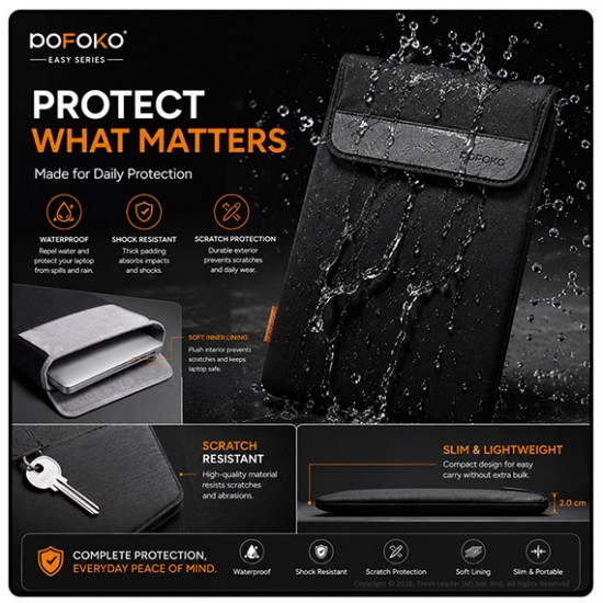 POFOKO Easy Series Laptop Sleeve Bag 11.6–17 Inch Portable