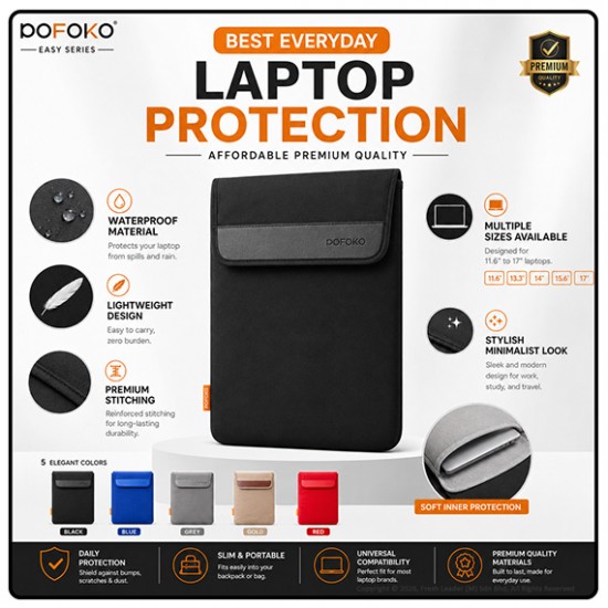 POFOKO Easy Series Laptop Sleeve Bag 11.6–17 Inch Portable