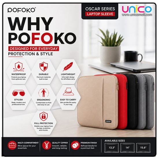POFOKO Laptop Sleeve Bag Oscar Series 13–15.6” Waterproof Case