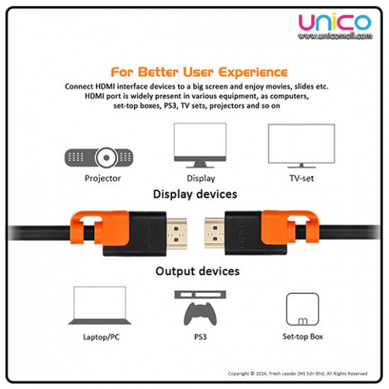 PowerSync 3D HDMI Cable - Experience High Speed with 3m Length at Unicomall PowerSync 3D HDMI Cable - Experience High Speed with 3m Length at Unicomall