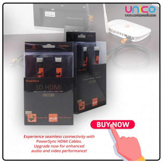 PowerSync 3D HDMI Cable - Experience High Speed with 3m Length at Unicomall PowerSync 3D HDMI Cable - Experience High Speed with 3m Length at Unicomall