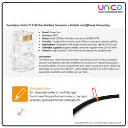 PowerSync RJ45 Ethernet Crystal Heads – 20pcs Gold-Plated Connectors for Fast and Stable Network Transmission