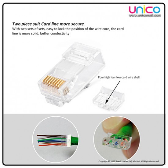 PowerSync RJ45 Ethernet Crystal Heads – 20pcs Gold-Plated Connectors for Fast and Stable Network Transmission PowerSync RJ45 Ethernet Crystal Heads – 20pcs Gold-Plated Connectors for Fast and Stable Network Transmission