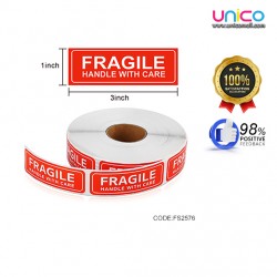 Fragile Warning Label Sticker 1" x 3" – Handle with Care Shipping Stickers