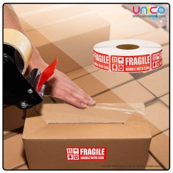 Fragile Handle With Care Sticker 1" x 3" (1000pcs)