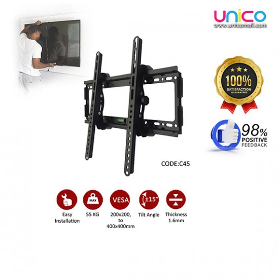 Adjustable Tilt TV Wall Mount 26–55 Inch – Heavy Duty Steel Bracket for LED, LCD & Curved TVs