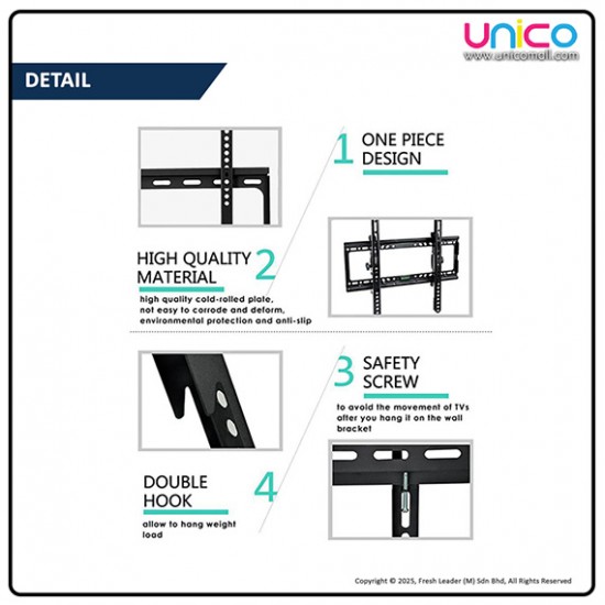 Adjustable Tilt TV Wall Mount 26–55 Inch – Heavy Duty Steel Bracket for LED, LCD & Curved TVs