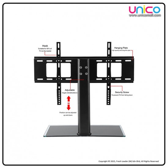 Sturdy TV Stand for 32-65 Inch LCD/LED Screens – Universal & Adjustable Base Bracket Sturdy TV Stand for 32-65 Inch LCD/LED Screens – Universal & Adjustable Base Bracket