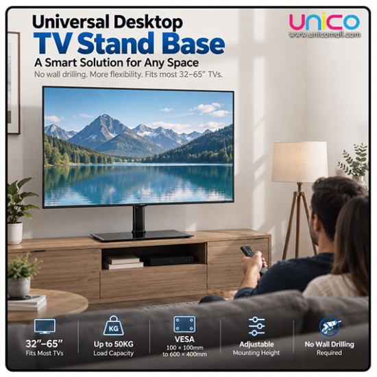 Sturdy TV Stand for 32-65 Inch LCD/LED Screens – Universal & Adjustable Base Bracket