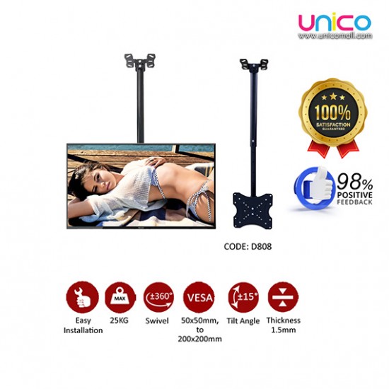 Ceiling TV Bracket for Small LCD LED TVs 14–32 Inch – Space-Saving Tilt & Swivel Mount