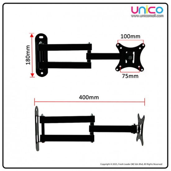 Retractable TV Wall Bracket Suitable for 14” – 27” Retractable TV Wall Bracket Suitable for 14” – 27”