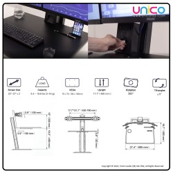 Enhance Your Workspace with Unicomall's Dual Monitor Sit-Stand Workstations (19-27 Inch)