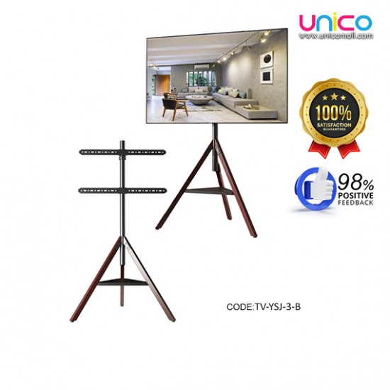 Solid Wood TV Floor Stand for Large TVs – Fits 32–75", Adjustable Angle & Space-Saving Design