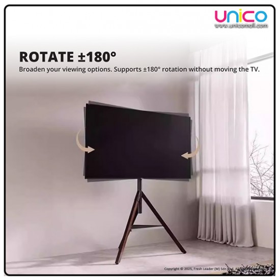 Solid Wood TV Floor Stand for Large TVs – Fits 32–75", Adjustable Angle & Space-Saving Design