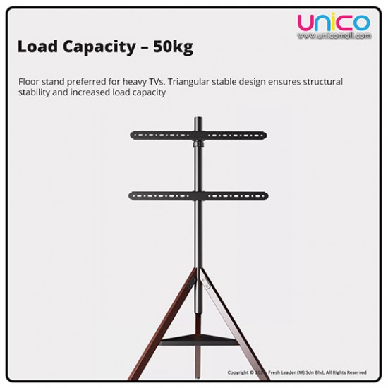 Solid Wood TV Floor Stand for Large TVs – Fits 32–75", Adjustable Angle & Space-Saving Design