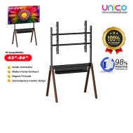 Modern Nordic Wooden TV Floor Stand – Universal 43–86 Inch, Sturdy Quad-Leg Structure
