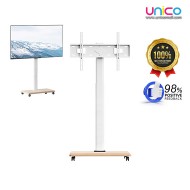 Stylish Pearl White TV Stand – Mobile Rolling Trolley for 32–75 Inch Flat Panel TVs