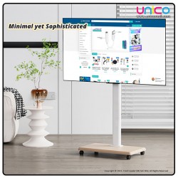 Stylish Pearl White TV Stand – Mobile Rolling Trolley for 32–75 Inch Flat Panel TVs