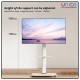 Mobile TV Stand with Shelf, Elegant White – Rolling Floor Trolley Mount for 32–75 Inch Flat & Curved TVs