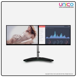 Elevate Your Workstation: Unicomall's Dual Monitor Stand with Tempered Glass for 15-27 Inch Displays