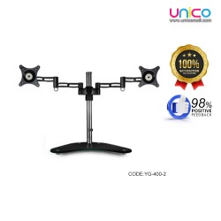 Elevate Your Workstation: Unicomall's Dual Monitor Stand with Tempered Glass for 15-27 Inch Displays