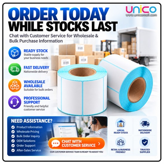 30mm x 20mm Thermal Labels Roll – 1200 Stickers for Printing