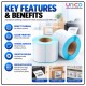 40x20mm Thermal Label Roll, 1,200 Sticker Labels for Home & Office