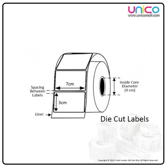 High-Quality Barcode Stickers | 70mm x 30mm | Pack of 2000 | Unicomal