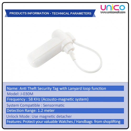 EAS AM 58 KHz Anti Theft Security Tag with Lanyard loop function EAS AM 58 KHz Anti Theft Security Tag with Lanyard loop function