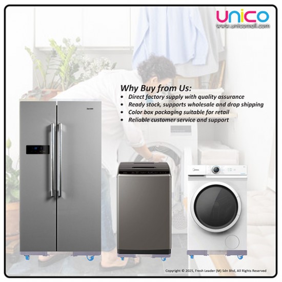Universal Adjustable Stand for Washing Machine & Refrigerator – 200kg Load, Stainless Steel, 48–64cm Universal Adjustable Stand for Washing Machine & Refrigerator – 200kg Load, Stainless Steel, 48–64cm